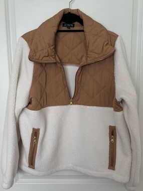 J Crew Sherpa Fleece Half-zip Pullover Jacket